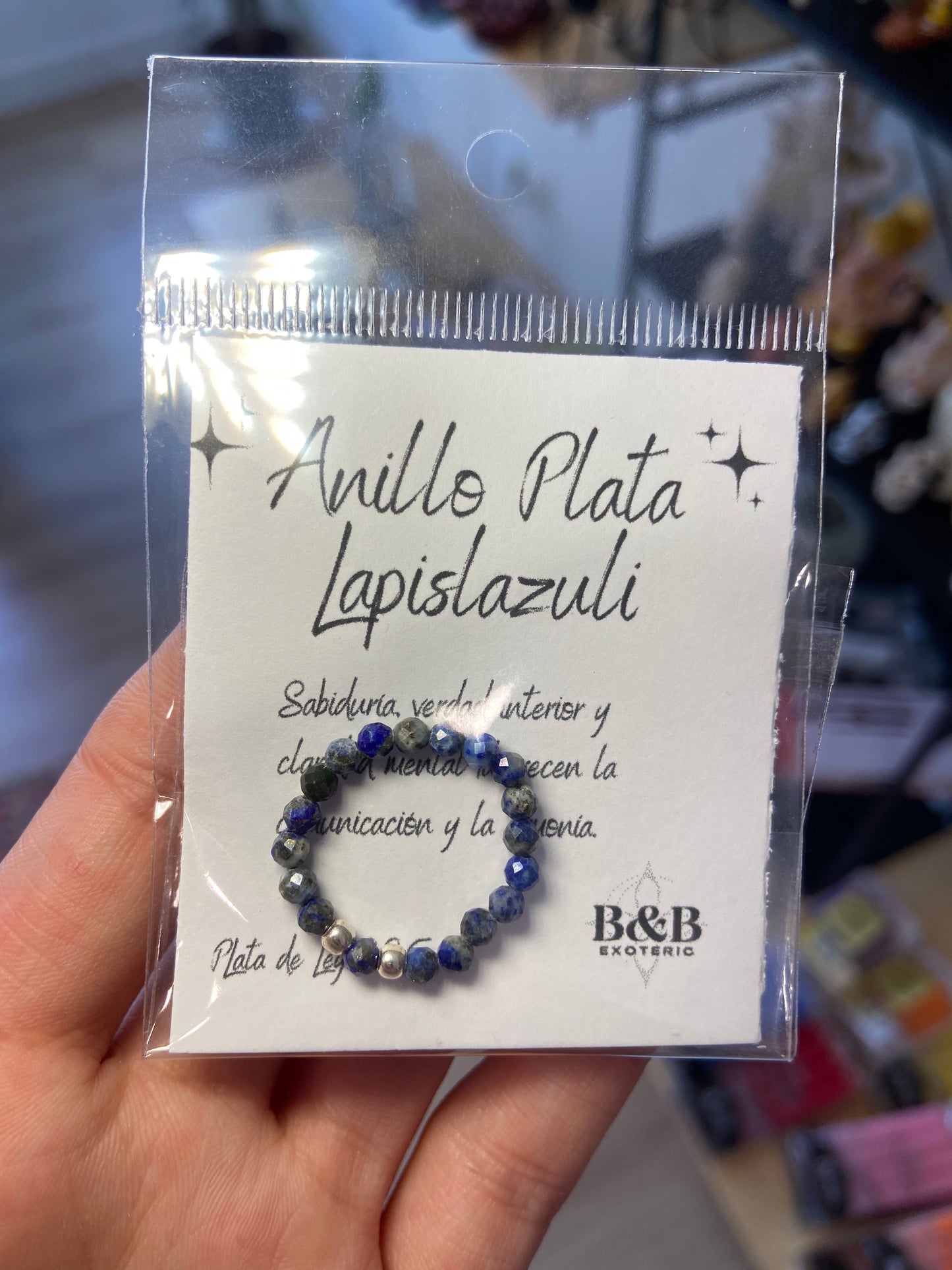 Anillo Elástico Plata Lapislázuli
