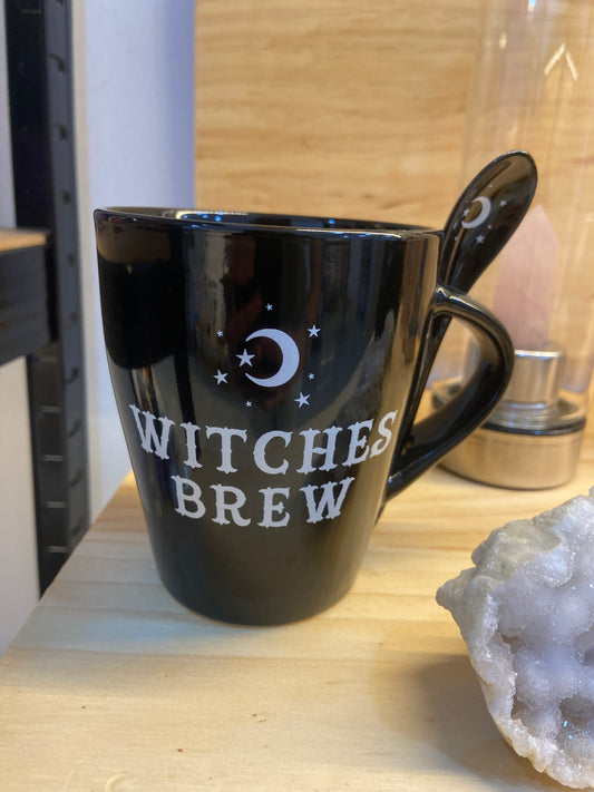 Taza Cerámica + Cuchara Bruja