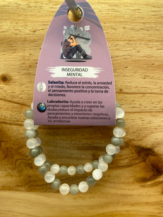 Pulsera "Inseguridad Mental" Selenita y Labradorita