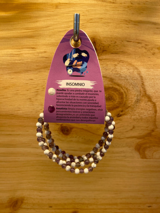 Pulsera "insomnio" Howlita y Amatista