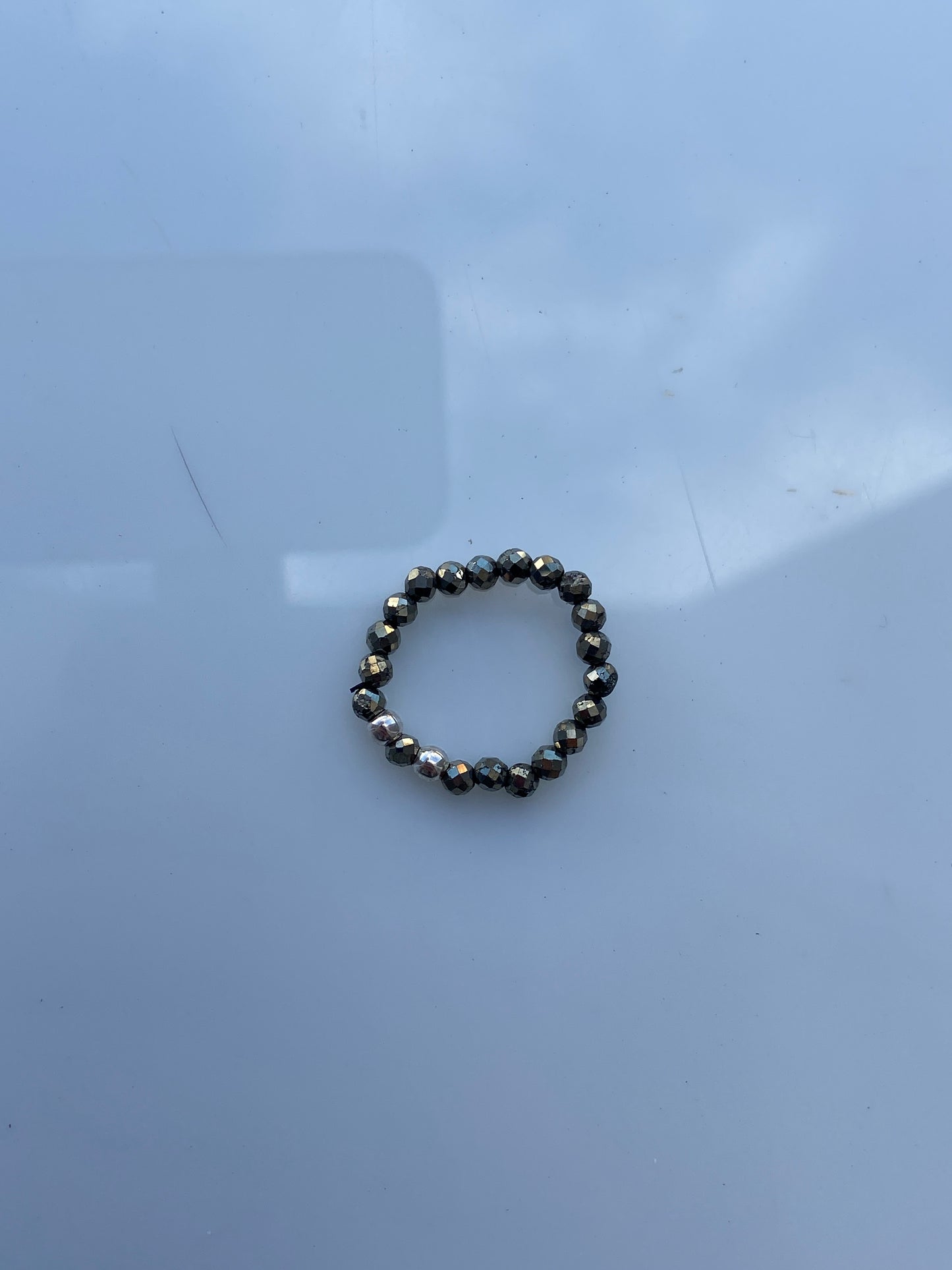 Anillo Pirita Facetada