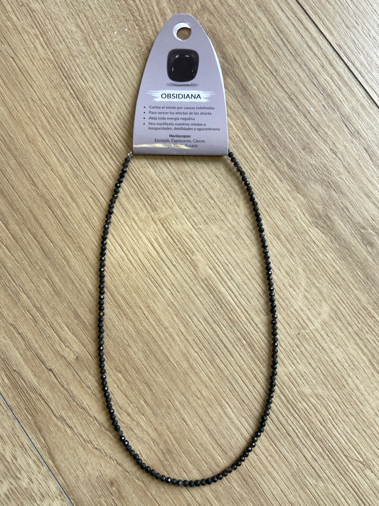 Gargantilla Facetada Obsidiana