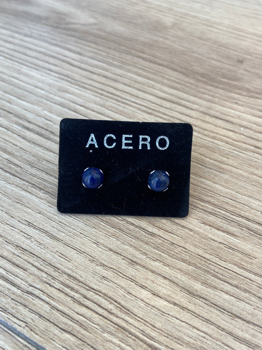 Pendientes Acero Lapislázuli