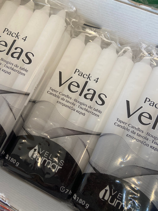 Pack 4 Velas Blancas