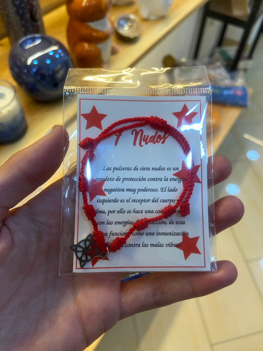 Pulsera 7 nudos con nudo de bruja