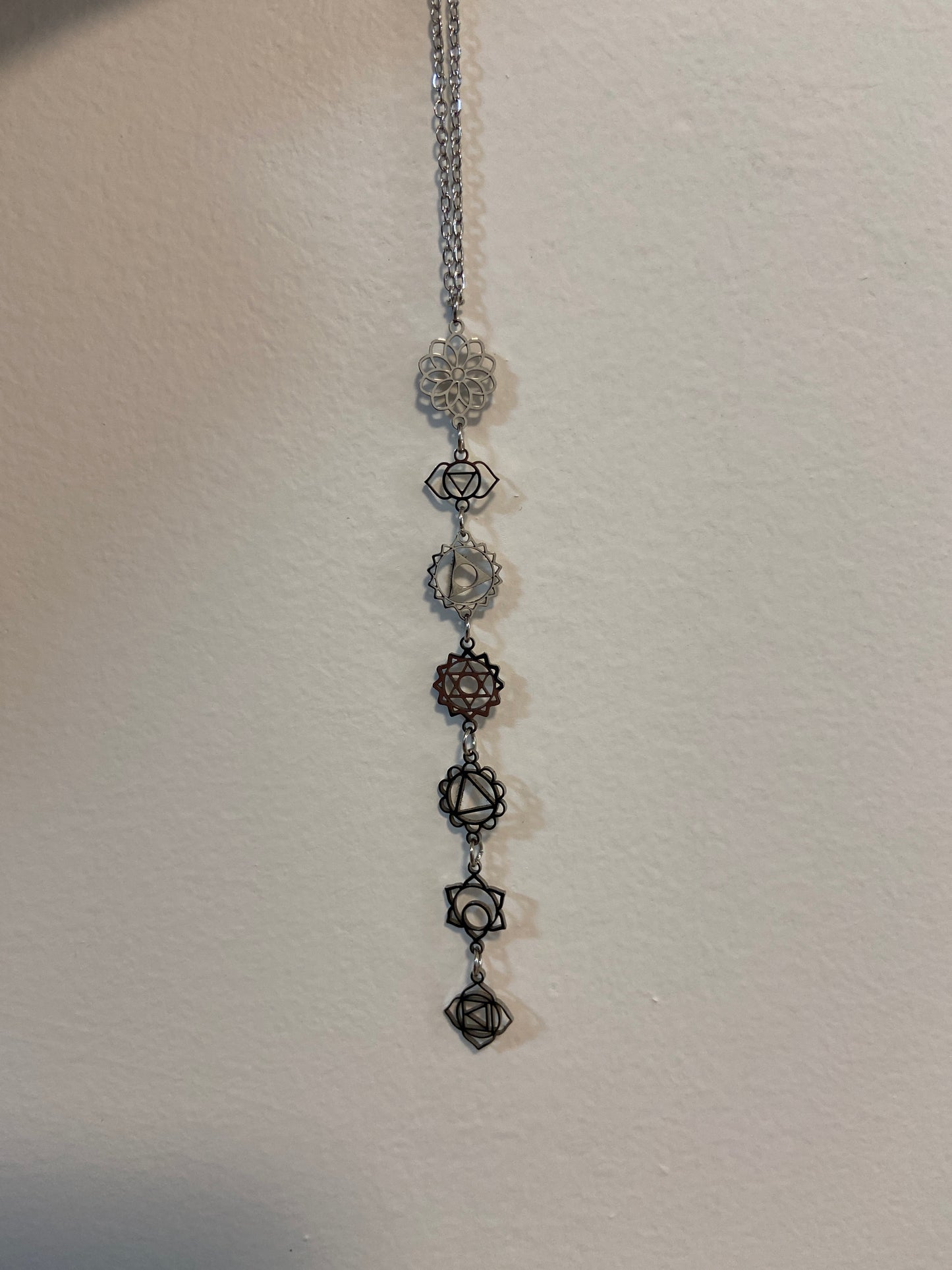 Colgante 7 chakras Acero