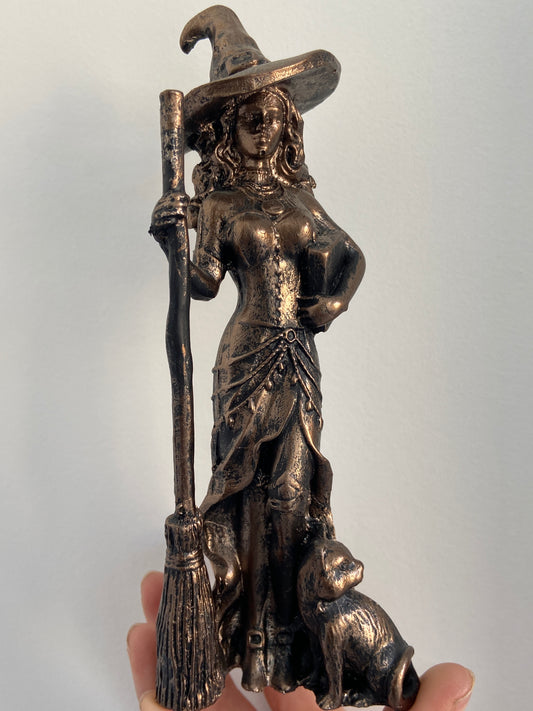 Figura Bruja Con Gato