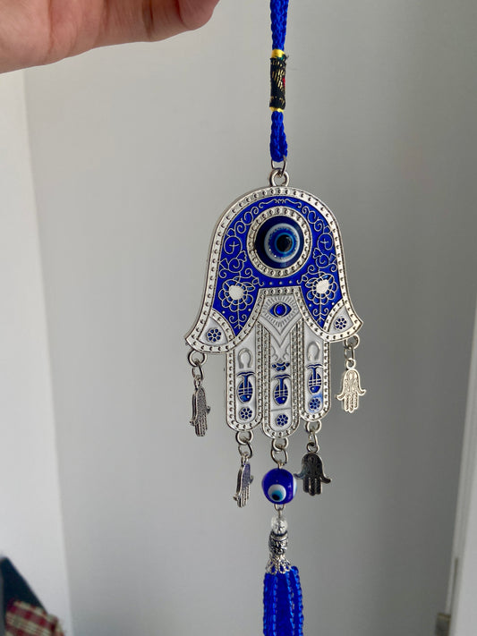 Pieza decorativa Colgante Mano Fátima y Ojo Turco