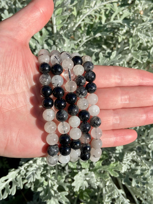 Pulsera Cuarzo Turmalinado - 8mm