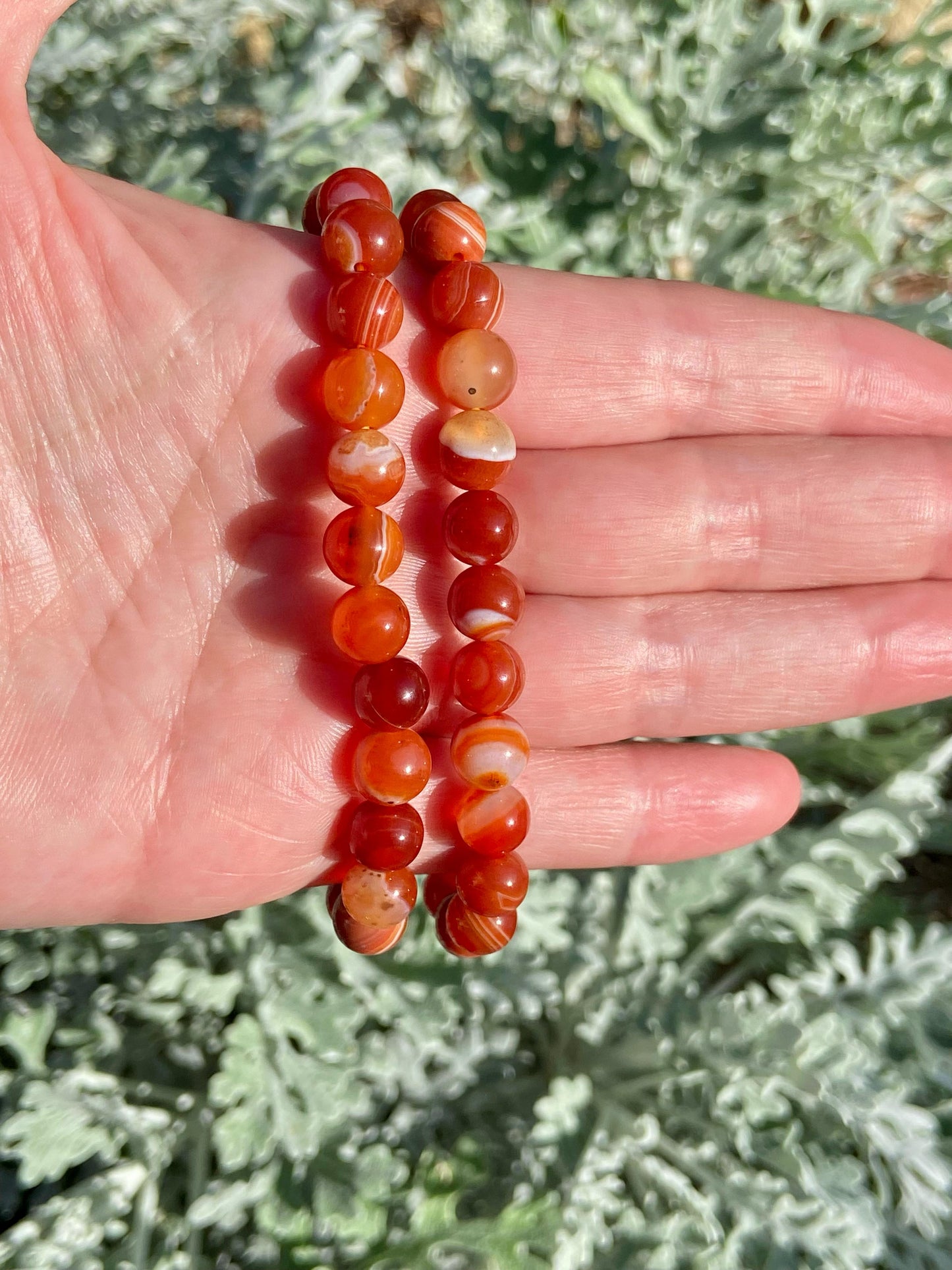 Pulsera Cornalina bandeada - 8mm