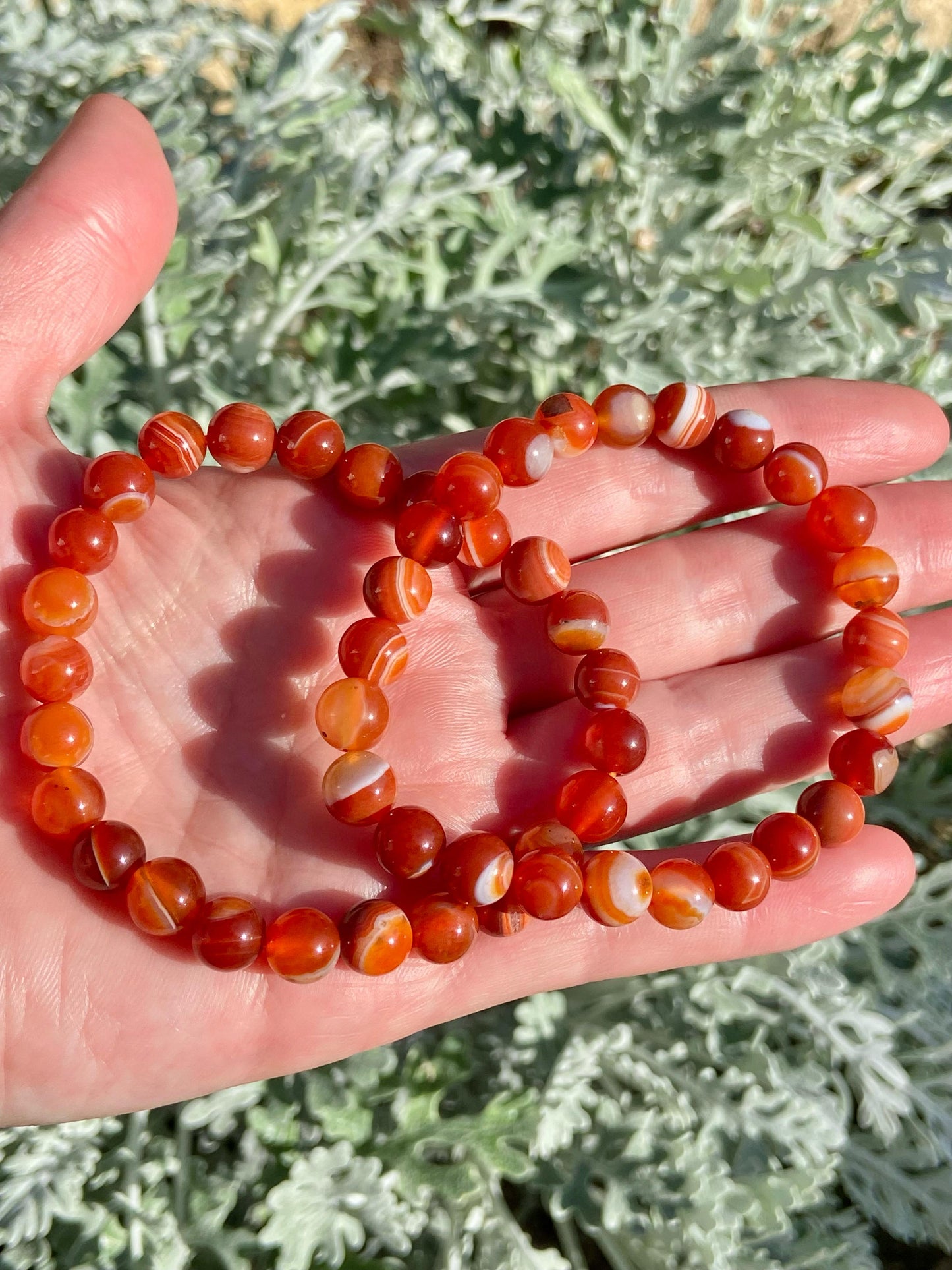 Pulsera Cornalina bandeada - 8mm