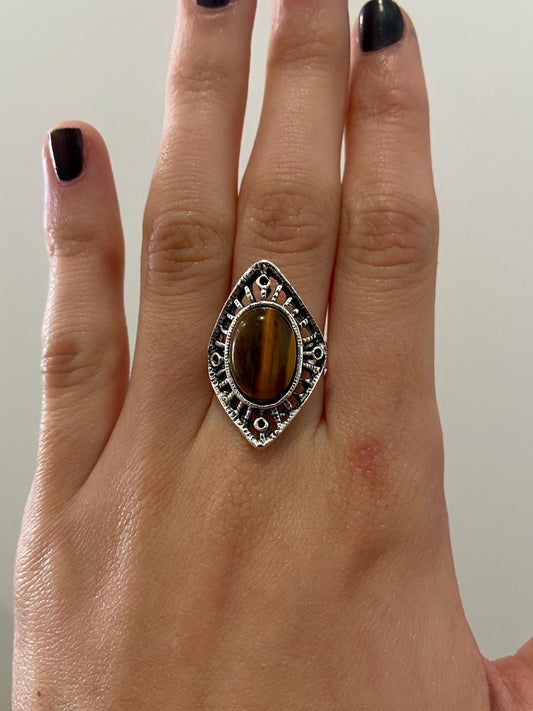 Anillo piedra natural ojo de tigre